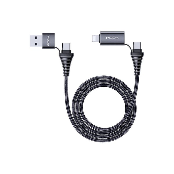 Kontoret skyld myndighed اشترِ Rock R12 Pd 3a Fast Charging Braided 4 In 1 Cable Universal Type C  Kabel Usb C To Usb C Cabo Multi Charger Cables For Iphone 12 100millimeter  Black عبر الإنترنت