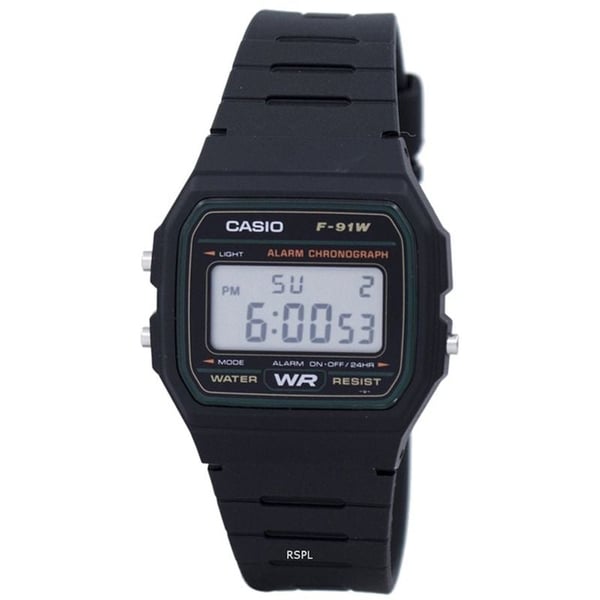 Casio Black Resin Men Watch F-91W-3SDG Casio Black Resin Men Watch F-91W-3SDG