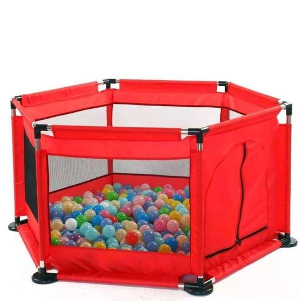 Buy MyFunPlay Portable Playpen with 30 Free balls Red Online in UAE