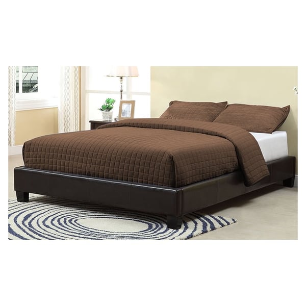 Buy Brown Upholstered Platform King Bed without Mattress