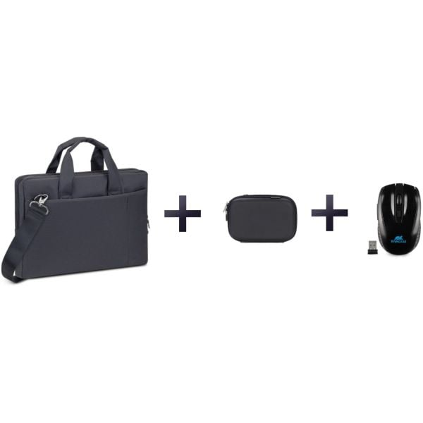 Rivacase Laptop Bag 13.3inch + Mouse + Hard Disc Case Assorted Rivacase Laptop Bag 13.3inch + Mouse + Hard Disc Case Assorted