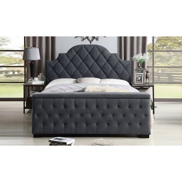 Footboard Storage Bed Queen without Mattress Grey