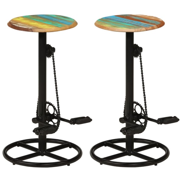 vidaXL Bar Chairs 2 pcs Solid Reclaimed Wood vidaXL Bar Chairs 2 pcs Solid Reclaimed Wood