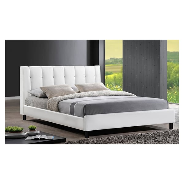 Vino Modern Queen Bed without Mattress White Vino Modern Queen Bed without Mattress White