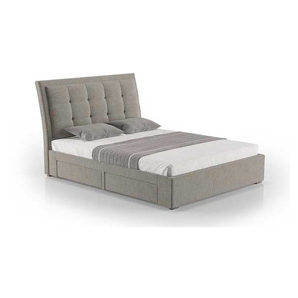 Four-Drawer Storage Super King Bed with Mattress Light Grey