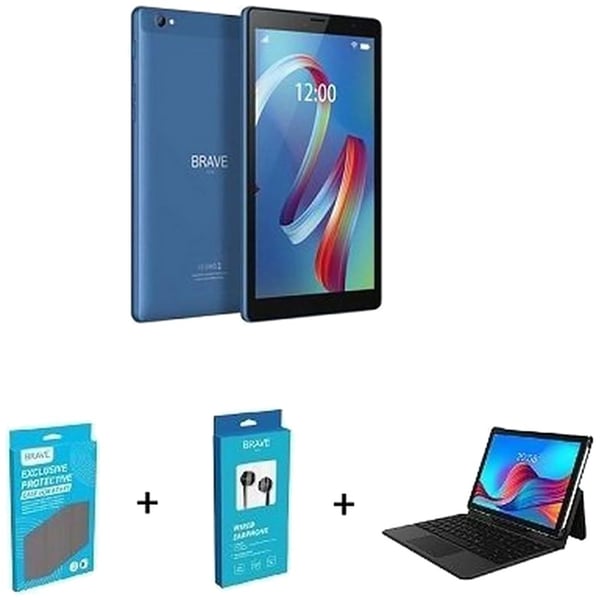 Brave BT8X1-KIT2 Tablet - WiFi 32GB 2GB 8inch Blue + Cover + Headset + Keyboard