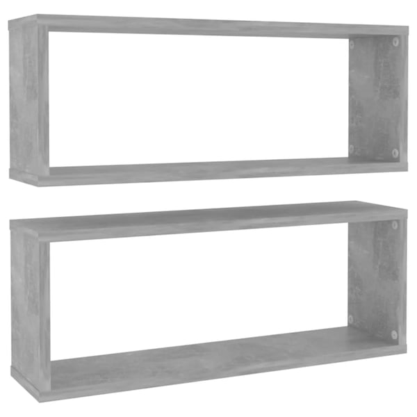 Vidaxl Wall Cube Shelf 2 Pcs Concrete Grey 60x15x23 Cm Engineered Wood Vidaxl Wall Cube Shelf 2 Pcs Concrete Grey 60x15x23 Cm Engineered Wood