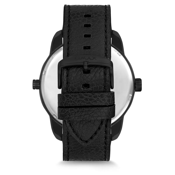 Omax Triple Time Series Black Leather Analog Watch For Men TT01M22G Omax Triple Time Series Black Leather Analog Watch For Men TT01M22G