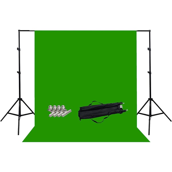 Coopic S03 2m X 3m Photography Video Studio Background Stand Kit With 1.5x3m Green Background Backdrop 4 Clamps Set And Carrying Bag Coopic S03 2m X 3m Photography Video Studio Background Stand Kit With 1.5x3m Green Background Backdrop 4 Clamps Set And Carrying Bag
