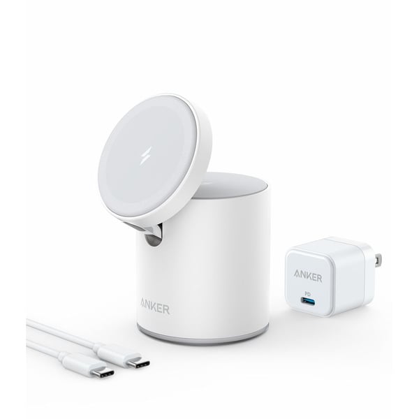 Anker 2 in 1 Magnetic Wireless Charger White Anker 2 in 1 Magnetic Wireless Charger White