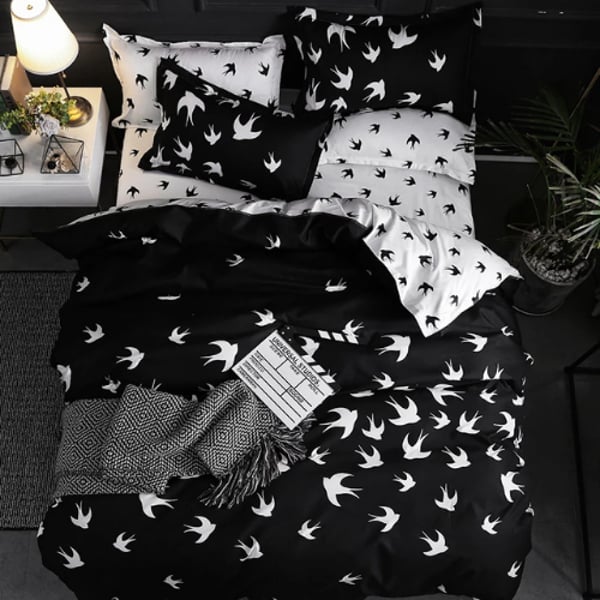 Luna Home Queen/double Size 6 Pieces Bedding Set Without Filler ,bird Design