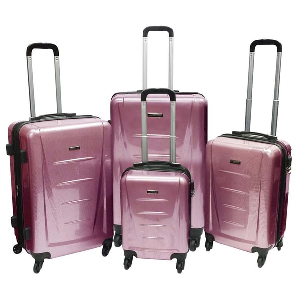Highflyer Inspire Trolley Luggage Bag Pink 4pc Set TH1614PPC4PC