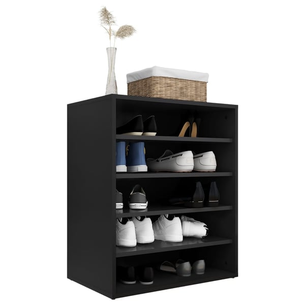vidaXL Shoe Cabinet Black 60x35x70 cm Engineered Wood