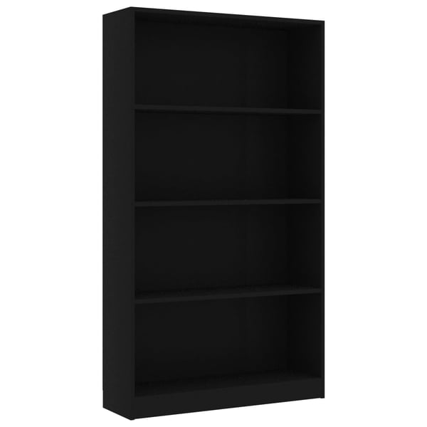 vidaXL 4-Tier Book Cabinet Black 80x24x142 cm Engineered Wood vidaXL 4-Tier Book Cabinet Black 80x24x142 cm Engineered Wood