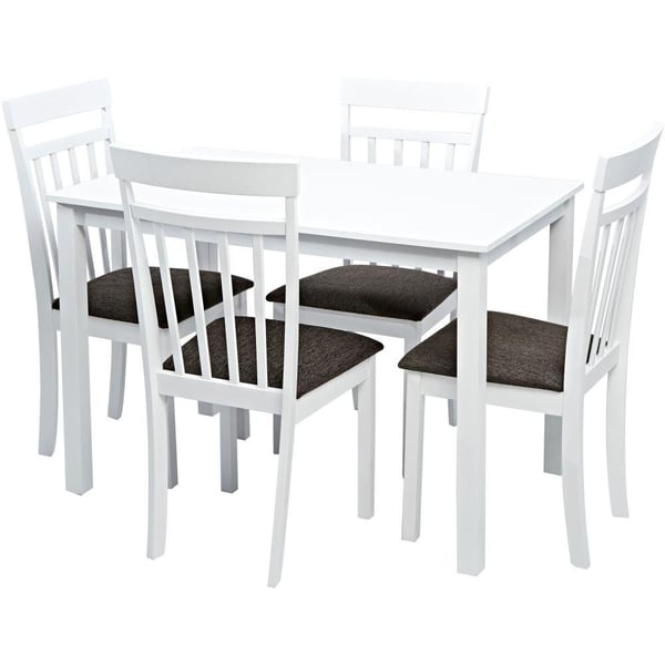 Karnak Warm Solid Wood Dining Table, 4 Seater - White Karnak Warm Solid Wood Dining Table, 4 Seater - White