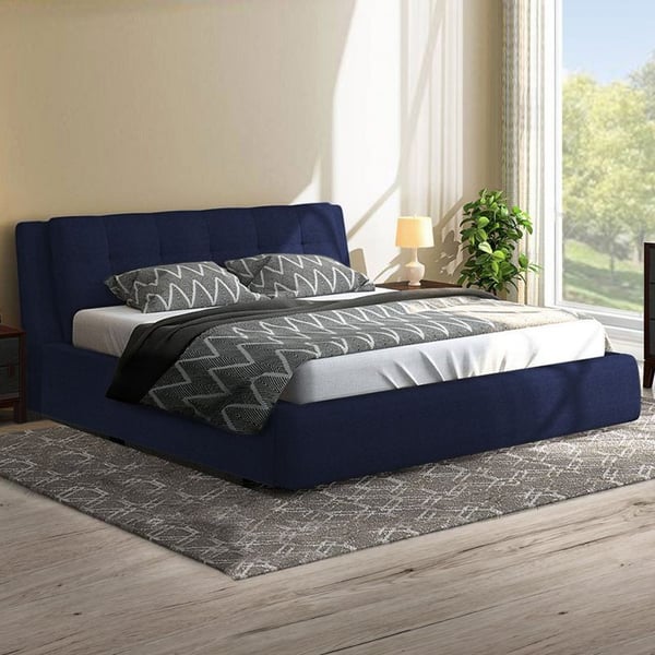 Buy Cyra Platform Bed Dark Blue Queen Size Without Mattress In Dubai Sharjah Abu Dhabi Uae Price Specifications Features Sharaf Dg