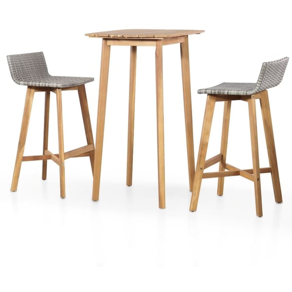 Vidaxl 3 Piece Bar Set Solid Acacia Wood