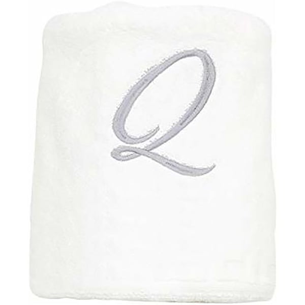 Personalized For You Cotton White Q Embroidery Bath Towel 70*140 cm