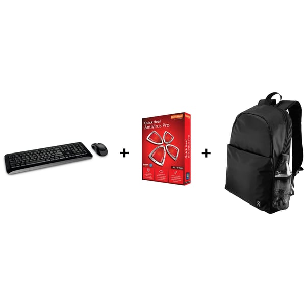 Microsoft 850 Wireless Keyboard and Mouse Combo + Quick Heal Anti Virus + Xcell BG200BP Backpack 15.6inch