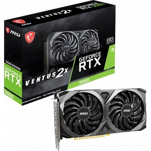 MSI Geforce Rtx 3060 Ventus 2x 12gb Oc Gddr6 - Multi Processors Graphic Cards Black