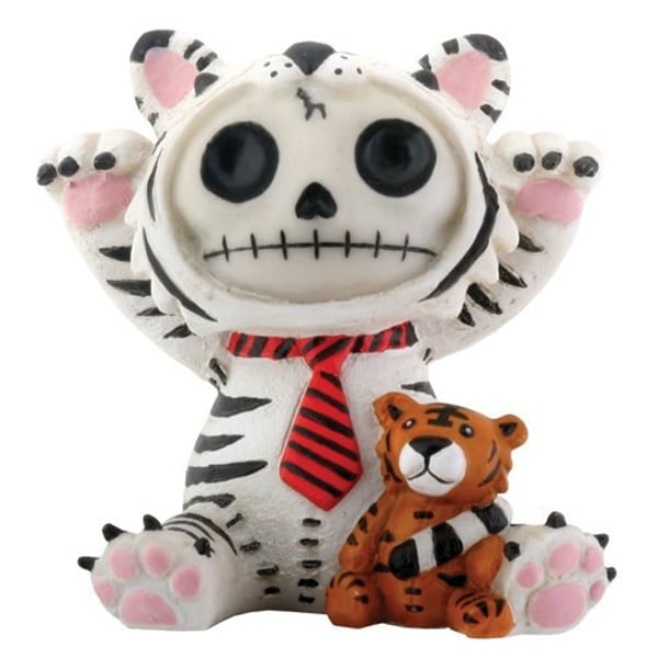 Summit Collection Furrybones White Tigrrr Signature Skeleton In White Tiger Costume With Small Bengal Tiger Doll. Summit Collection Furrybones White Tigrrr Signature Skeleton In White Tiger Costume With Small Bengal Tiger Doll.