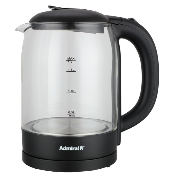 Admiral Brand Electric Kettle Glass Body 1.7L ADKT170G Black Admiral Brand Electric Kettle Glass Body 1.7L ADKT170G Black