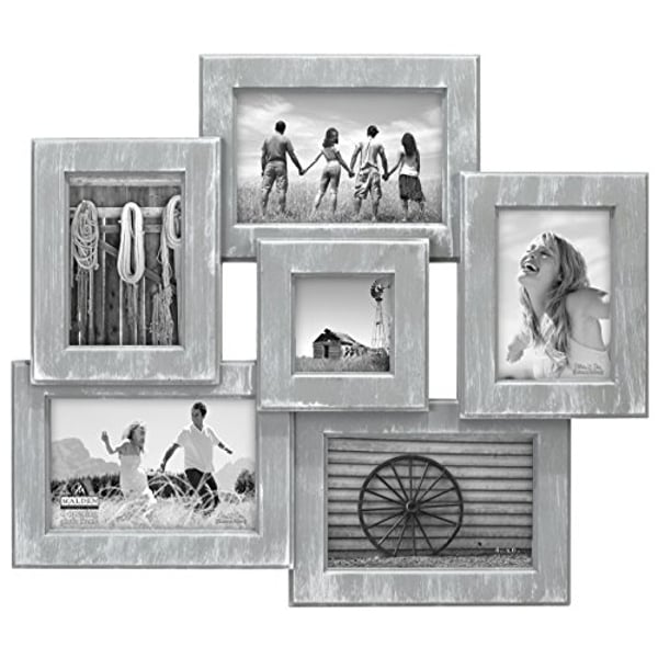 Elegant Designs 3 Photo Collage Frame 4x6 Picture Frame, White