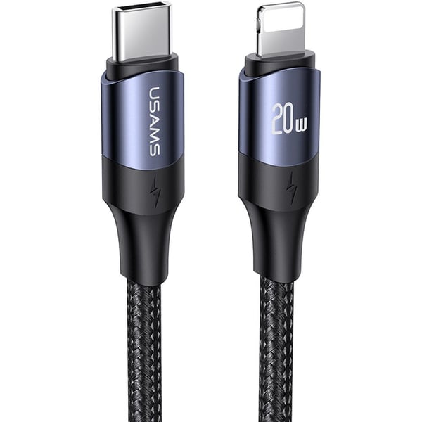 Usams USB-C To Lightning Cable 2m Black Usams USB-C To Lightning Cable 2m Black