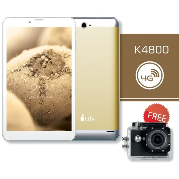 ILife K4800 Tablet - Android WiFi+4G 16GB 1GB 8inch Gold + Action Camera ILife K4800 Tablet - Android WiFi+4G 16GB 1GB 8inch Gold + Action Camera