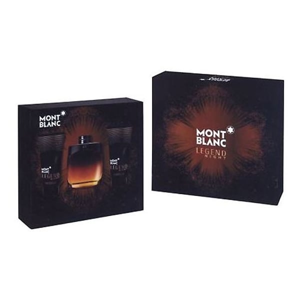 Mont Blanc Legend Night Gift Set For Men (Legend Night 100ml EDP + After Shave Balm 100ml + Shower Gel 100ml)