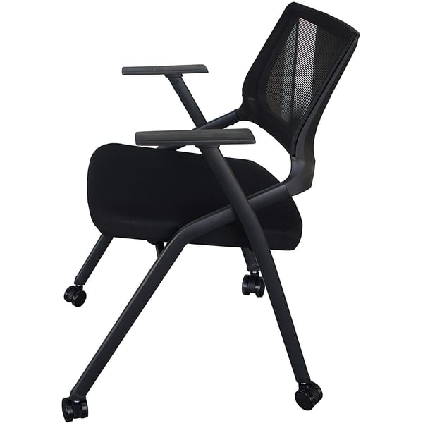 Buy Mahmayi 632L Black Ergonomics Folding Chair Computer Chair, Visitor  Chair, Back Rest Chair Visitor Conference Chairs, Heavy Duty Steel Can Hold  Upto 150KG(With Wheels) Online in UAE | Sharaf DG