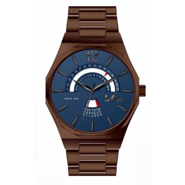 Lee Cooper, LC06851.790, Mens Analog Watch, Blue Dial Multi-Function 3 Hands Black Stainless-Steel Strap Lee Cooper, LC06851.790, Mens Analog Watch, Blue Dial Multi-Function 3 Hands Black Stainless-Steel Strap