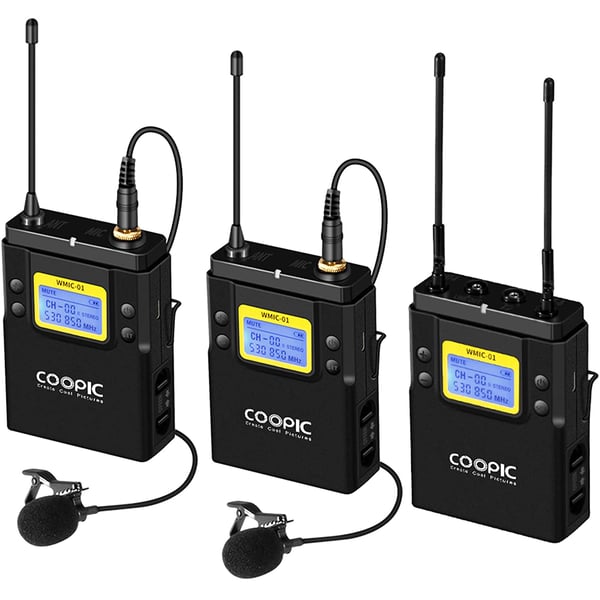 Coopic Uhf Dual-channel Wireless Microphone R1 Receiver And 2-pack T1 Transmitters System Is Intended For Dslr Video And Field Recording Applications Coopic Uhf Dual-channel Wireless Microphone R1 Receiver And 2-pack T1 Transmitters System Is Intended For Dslr Video And Field Recording Applications