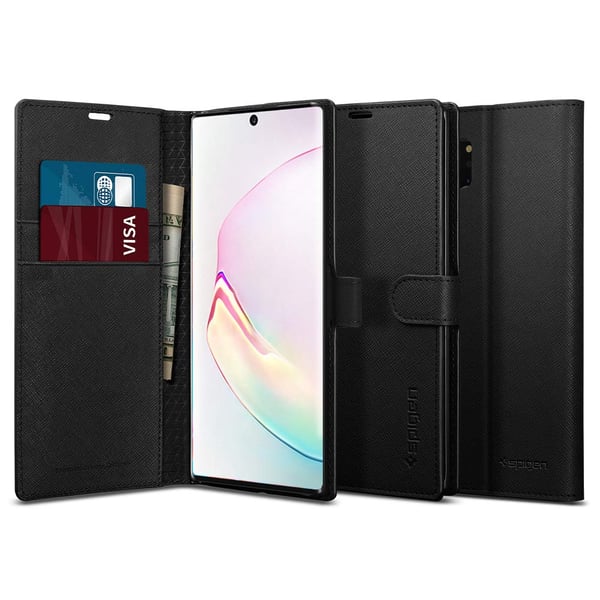 Spigen Samsung Galaxy Note 10 Plus/note 10+ 5g Wallet S Cover/case - Saffiano Black