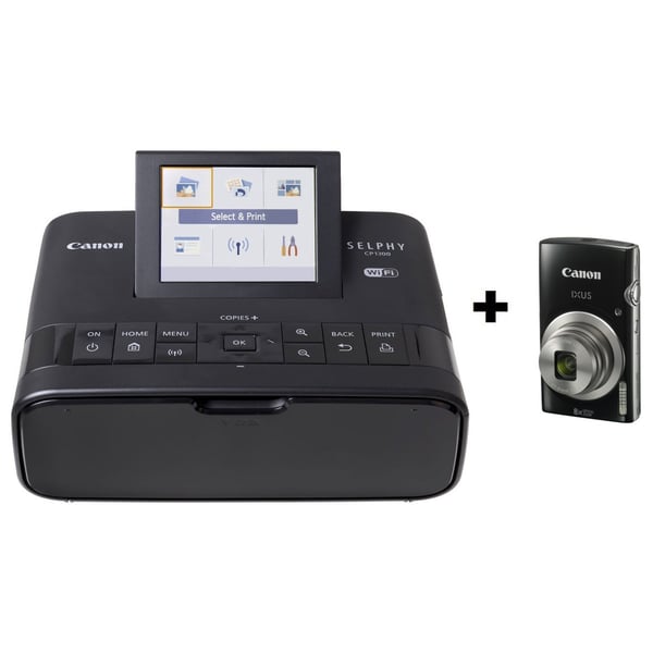 Buy Canon CP1300 Black Printer + IXUS 185 Black + Sandisk 16GB Memory