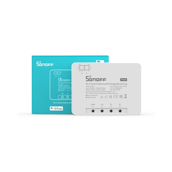 Sonoff POWR3 DIY Wi-Fi Smart Switch 25A 5500W Energy Monitoring or 433MHz RF Remote Control White Sonoff POWR3 DIY Wi-Fi Smart Switch 25A 5500W Energy Monitoring or 433MHz RF Remote Control White