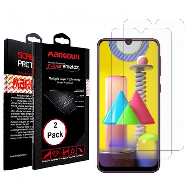 Margoun 2-Piece Clear Screen Protector Glass for Samsung Galaxy M31 - Super Shieldz