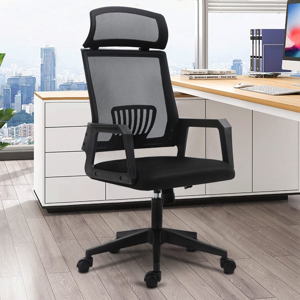 Ecvv Home Office Desk Chair Ergonomic Office Chairs, Mesh Desk Chair With Adjustable Seat Height And Headrest, High Back Computer Chair…