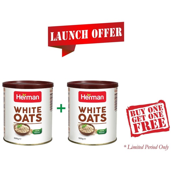 Herman Oats Can 500g Buy 1 get 1 Free Offer