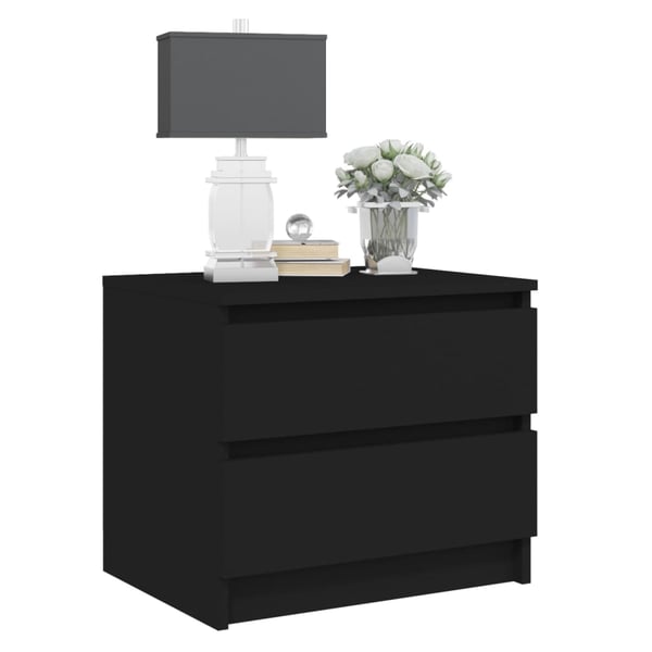 vidaXL Bed Cabinets 2 pcs Black 50x39x43.5 cm Engineered Wood vidaXL Bed Cabinets 2 pcs Black 50x39x43.5 cm Engineered Wood