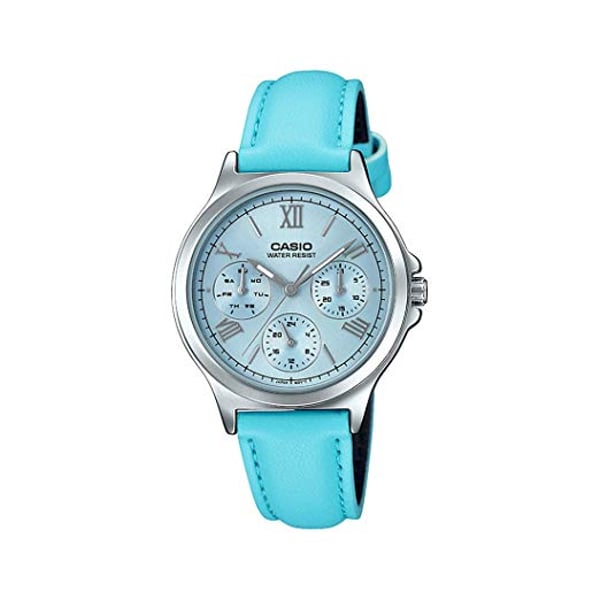 Casio Sky Blue Leather Women Watch LTP-V300L-2A3UDF Casio Sky Blue Leather Women Watch LTP-V300L-2A3UDF