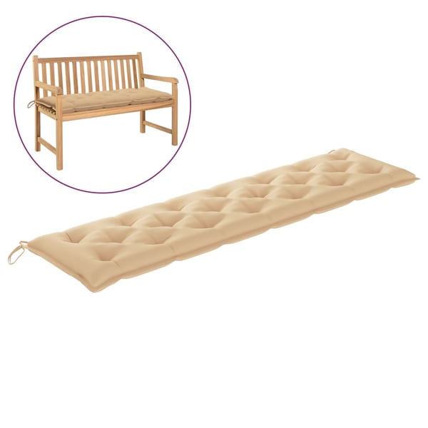 Vidaxl Garden Bench Cushion Beige 200x50x7 Cm Fabric
