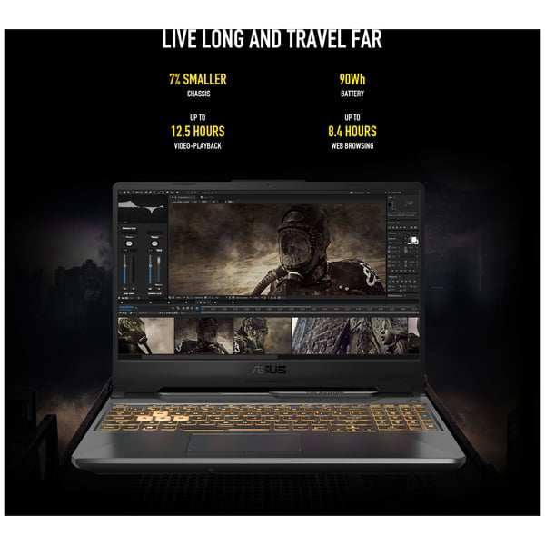 ASUS TUF F15 FX506LHB-HN323W Gaming Laptop – Core i5 2.50GHz 8GB 512GB 4GB Win11Home 15.6inch FHD Black NVIDIA GeForce GTX 1650