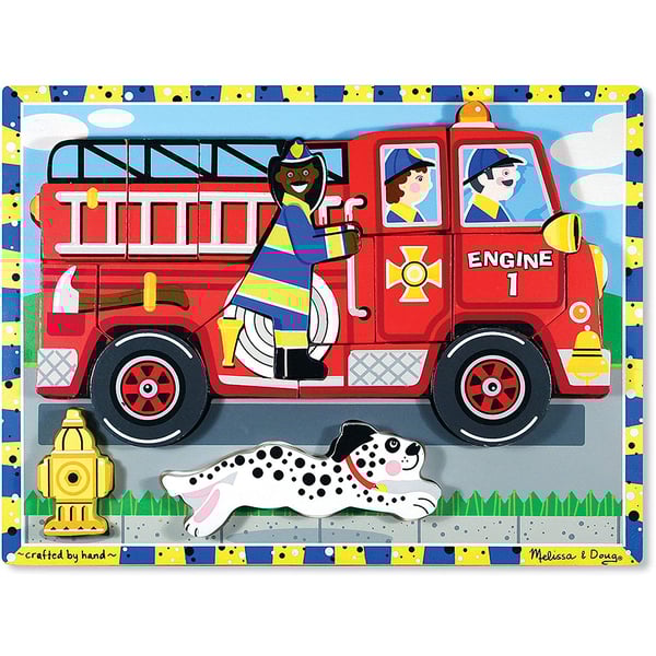Melissa and doug sales wooden fire truck