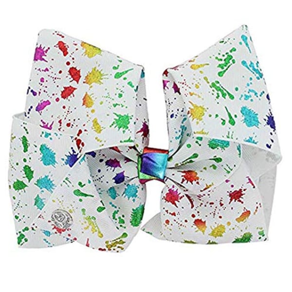 Jojo Siwa Large Cheer Hair Bow - Paint Splatter White Jojo Siwa Large Cheer Hair Bow - Paint Splatter White