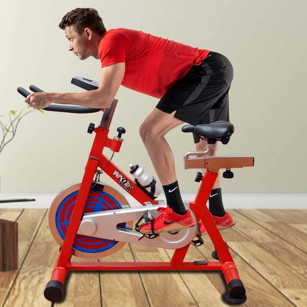Sparnod Fitness SSB-21/WNQ-318M1 Spin Bike Exercise Cycle for Home Gym (Free Installation Service) - with 21kg Solid Crome Flywheel - Heavy Duty Indoor Stationary Cycling Trainer Machine Sparnod Fitness SSB-21/WNQ-318M1 Spin Bike Exercise Cycle for Home Gym (Free Installation Service) - with 21kg Solid Crome Flywheel - Heavy Duty Indoor Stationary Cycling Trainer Machine