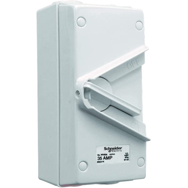 Schneider Isolator Switch Weatherproof 35a 1 Pole Ip66 Whs35