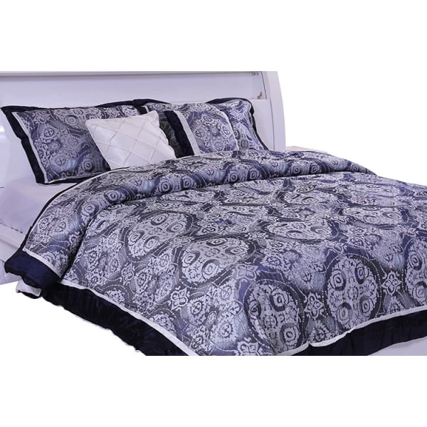 Caleb Comforter Set 5pcs 260x260cm Blue Caleb Comforter Set 5pcs 260x260cm Blue