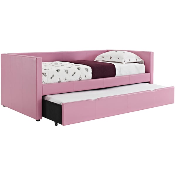 Lindsey Twin Daybeds with Trundle Beds with Mattresses in Choice of Colour Day Bed Pink