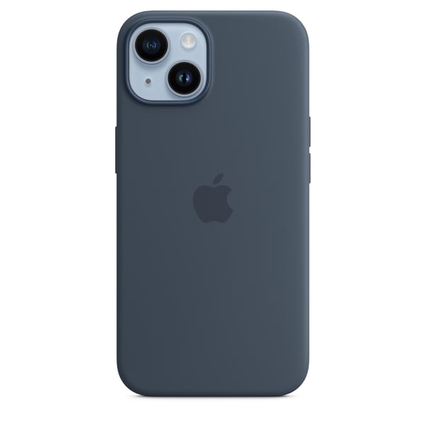Apple Iphone 14 Silicone Case Mprv3Z Storm Blue With Magsafe Apple Iphone 14 Silicone Case Mprv3Z Storm Blue With Magsafe